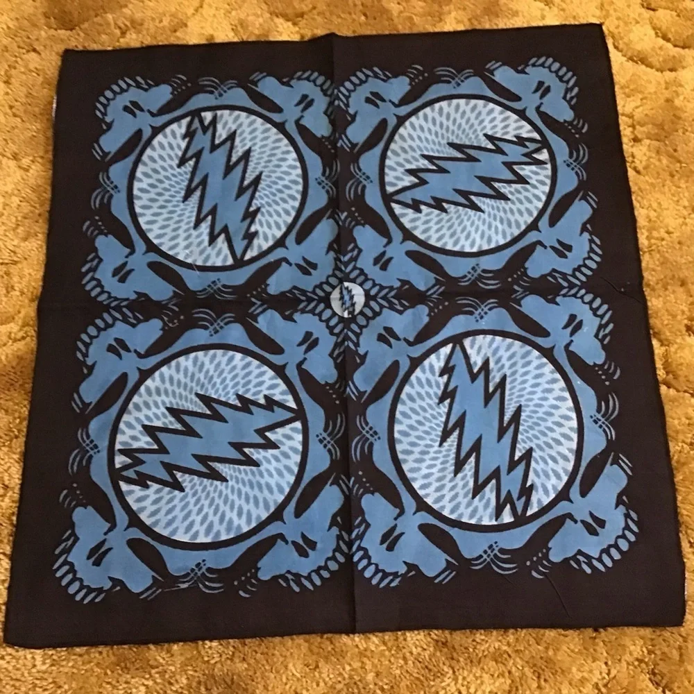 Grateful Dead bright blue steal your face bandana NWT